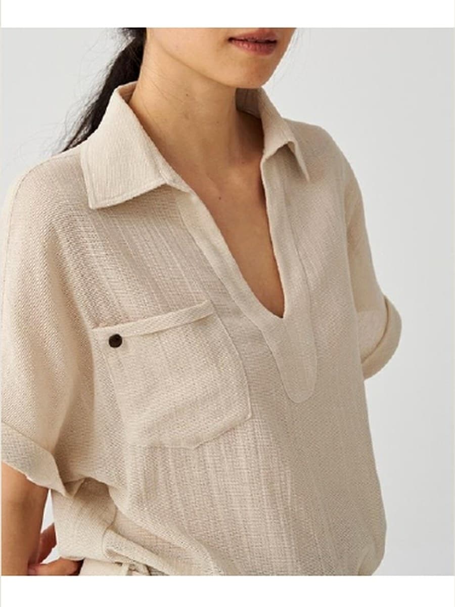 Cotton Utility Belted Shirt product photo from Yinshan Blouse Collection 2026