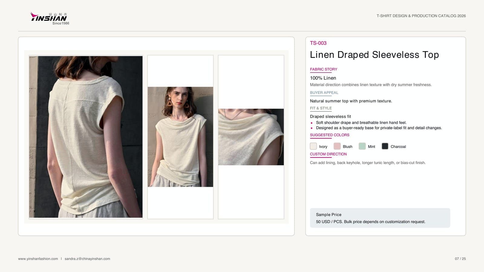 Linen Draped Sleeveless Top main development reference