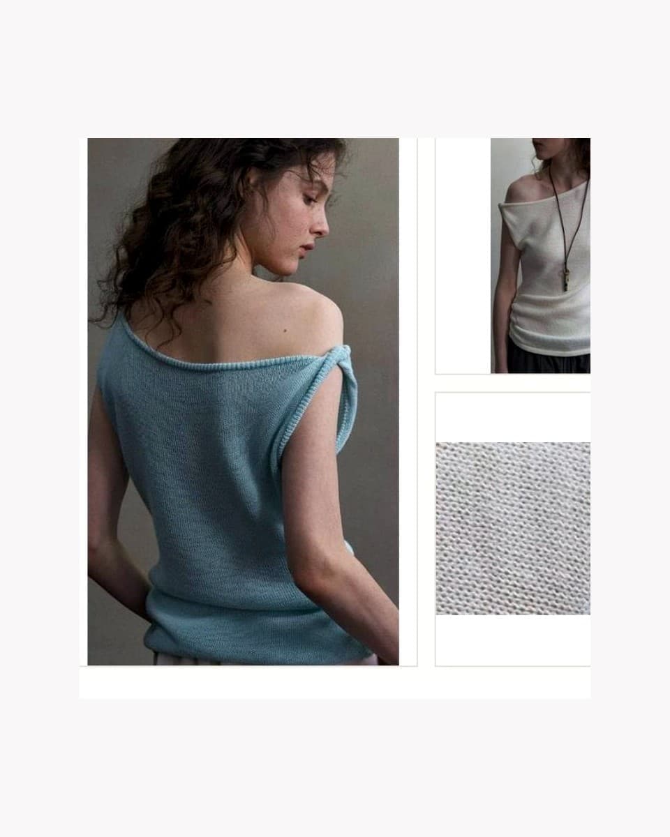 Acrylic Wool Off-Shoulder Knit Top product reference for custom casual fashion manufacturing