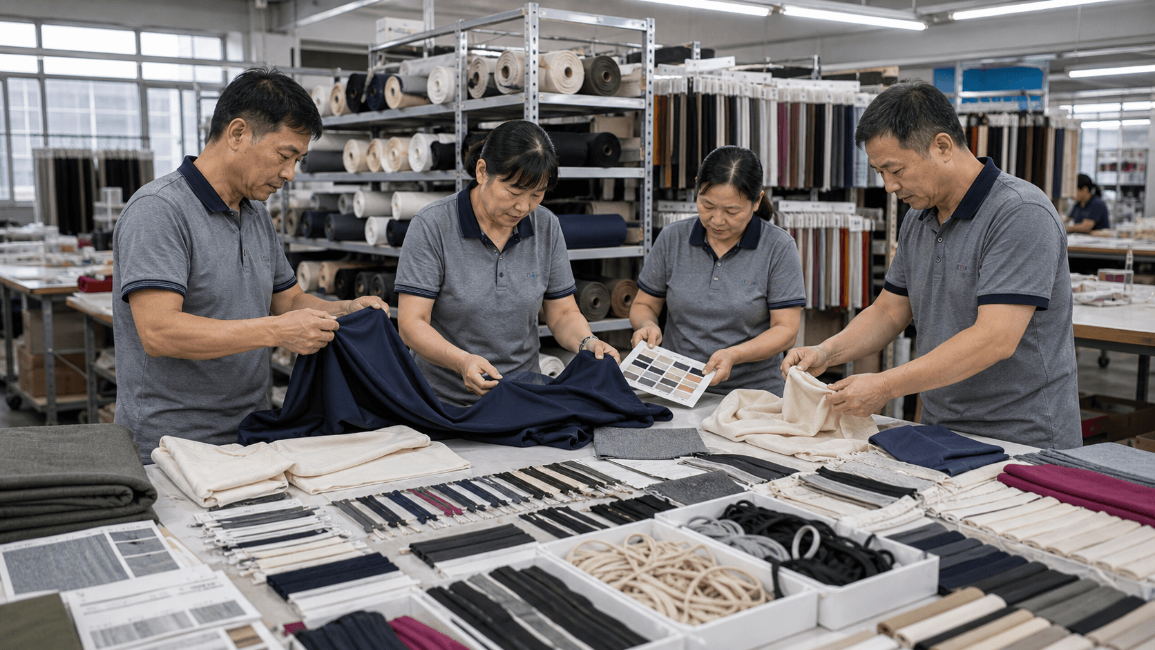 Yinshan Fashion fabric and trim room for apparel manufacturing
