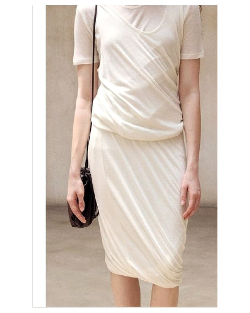 Lyocell Wool Ruched Midi Dress product photo from Yinshan Fashion Dress Collection 2026