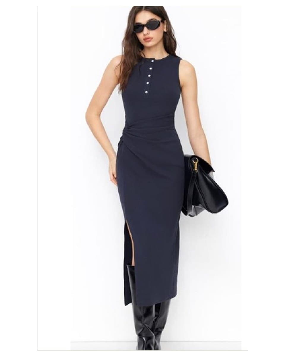 Polyester Stretch Henley Tank Dress product photo from Yinshan Fashion Dress Collection 2026