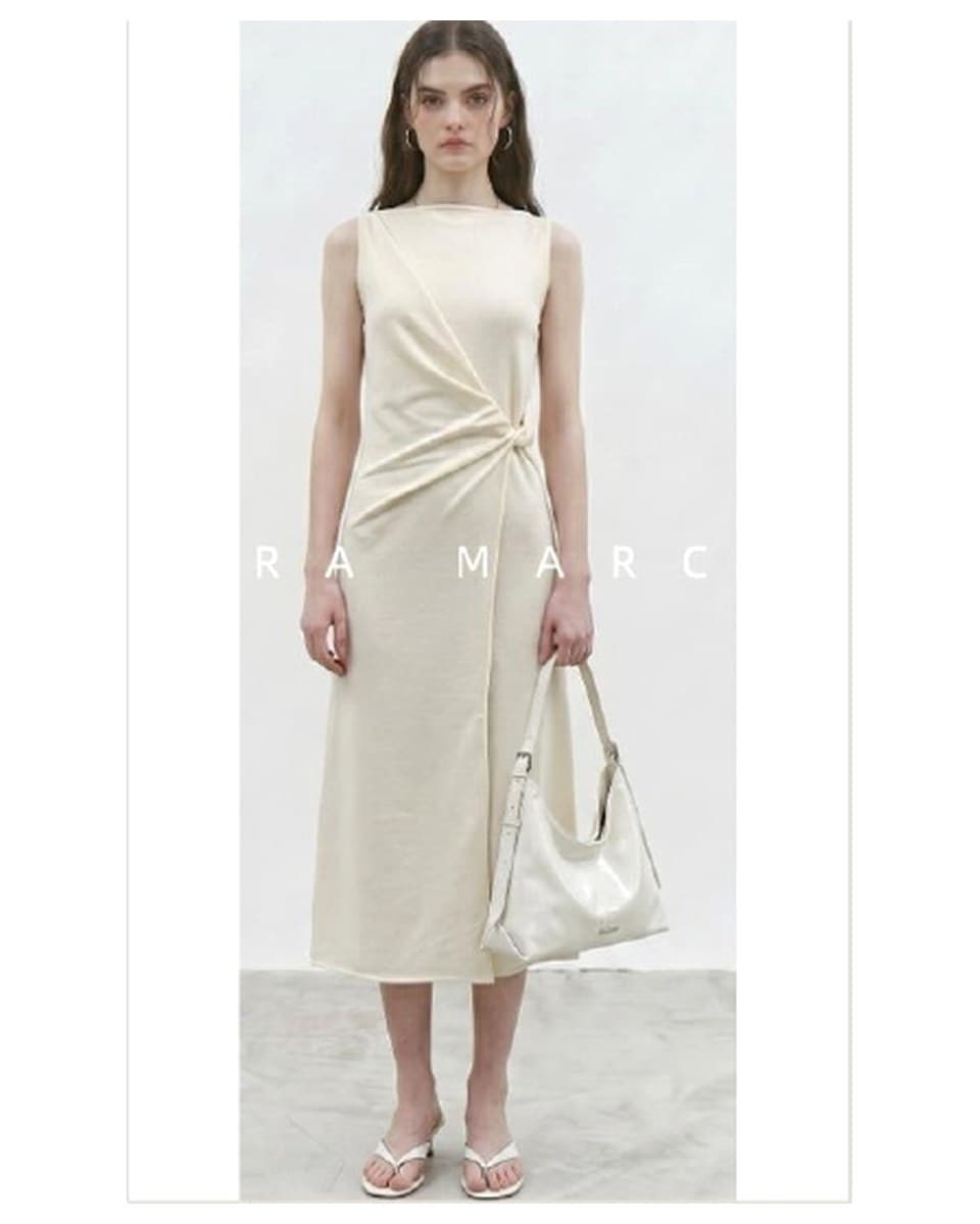 Cotton Stretch Twist Detail Midi Dress product photo from Yinshan Fashion Dress Collection 2026