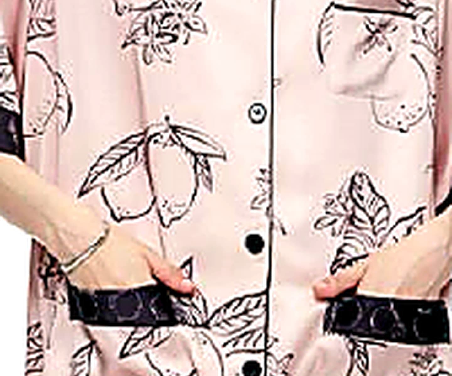 Rose Print Short Pajama Set fabric development image 1