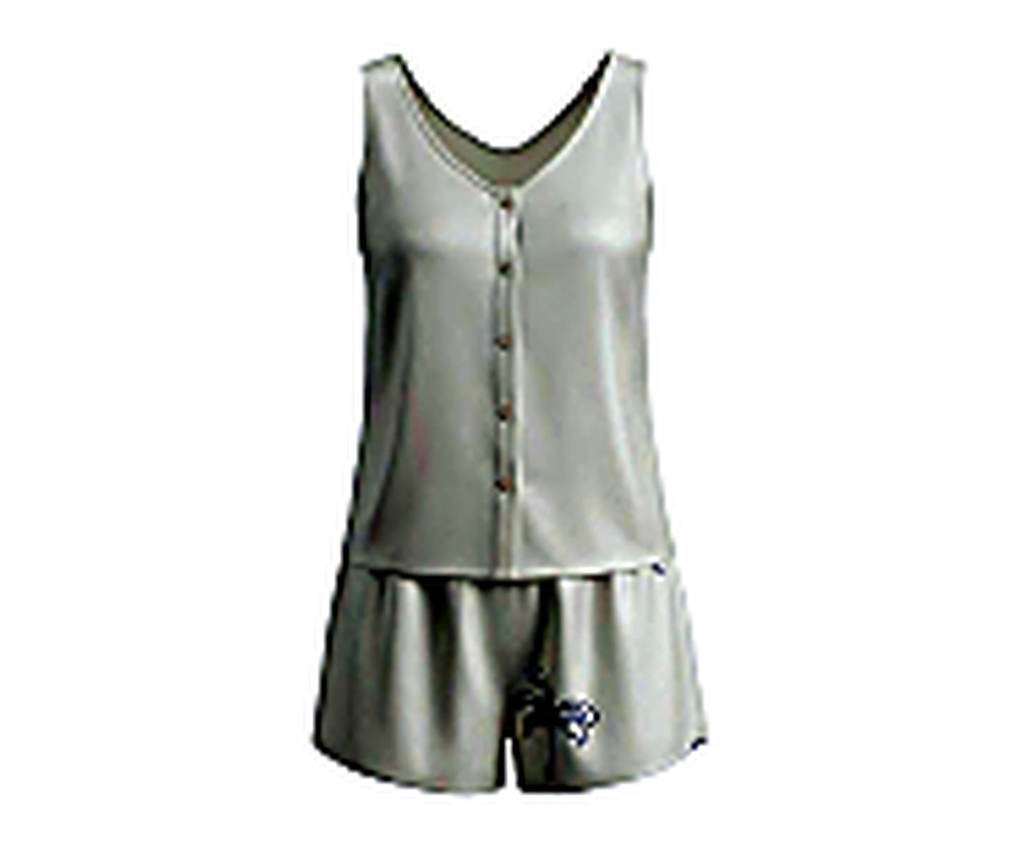 Sleeveless Viscose Lounge Set wearing and construction view 3