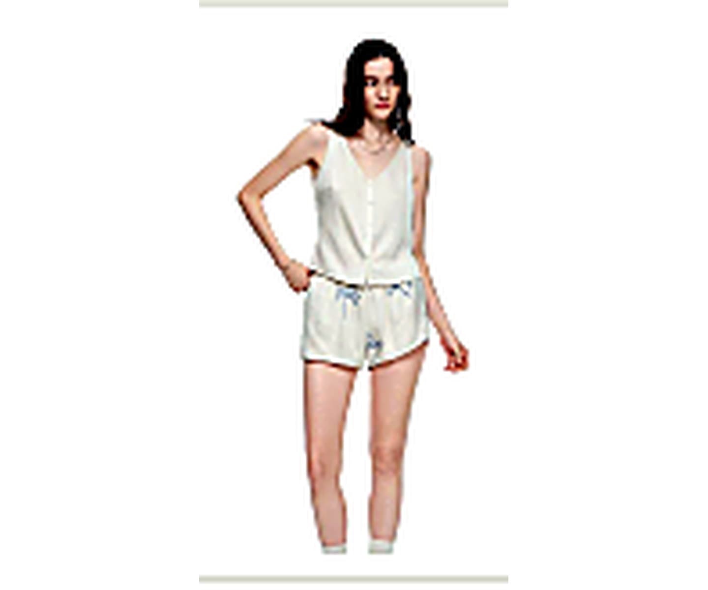 Sleeveless Viscose Lounge Set wearing and construction view 2