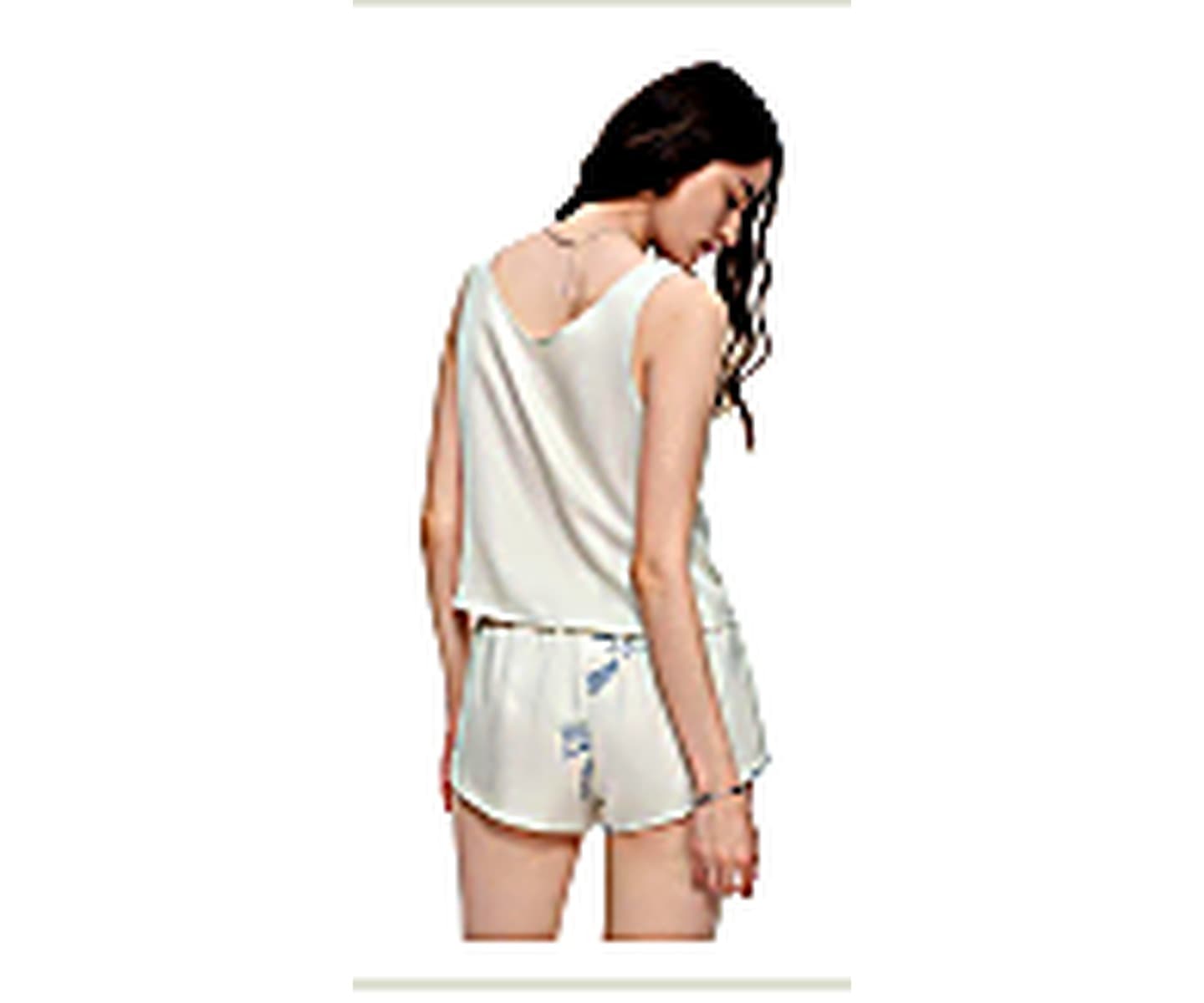 Sleeveless Viscose Lounge Set wearing and construction view 1