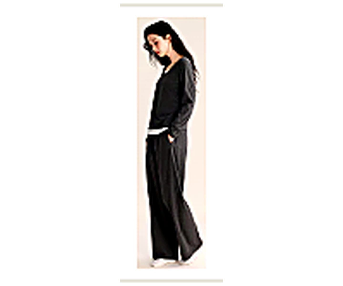 Cotton Stretch Lounge Set wearing and construction view 2
