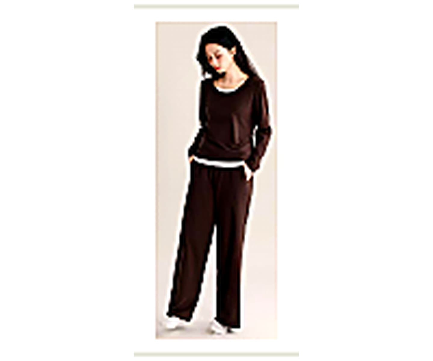 Cotton Stretch Lounge Set wearing and construction view 1
