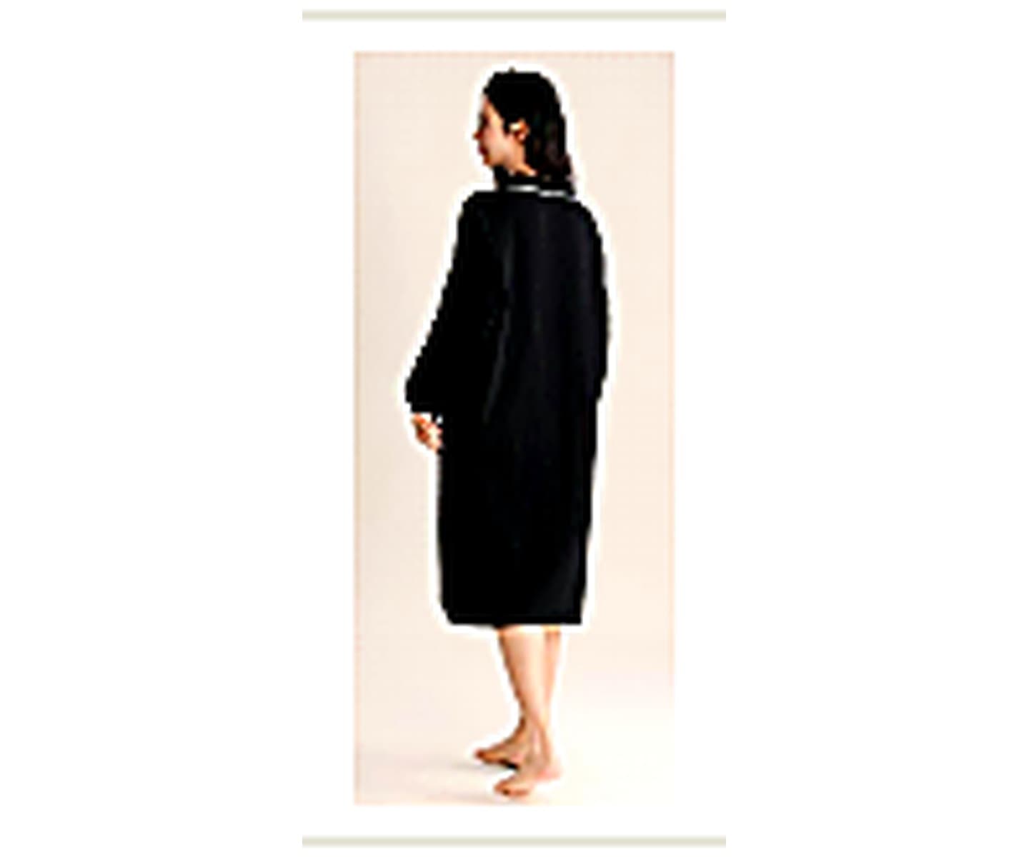 Contrast Collar Lounge Dress wearing and construction view 2