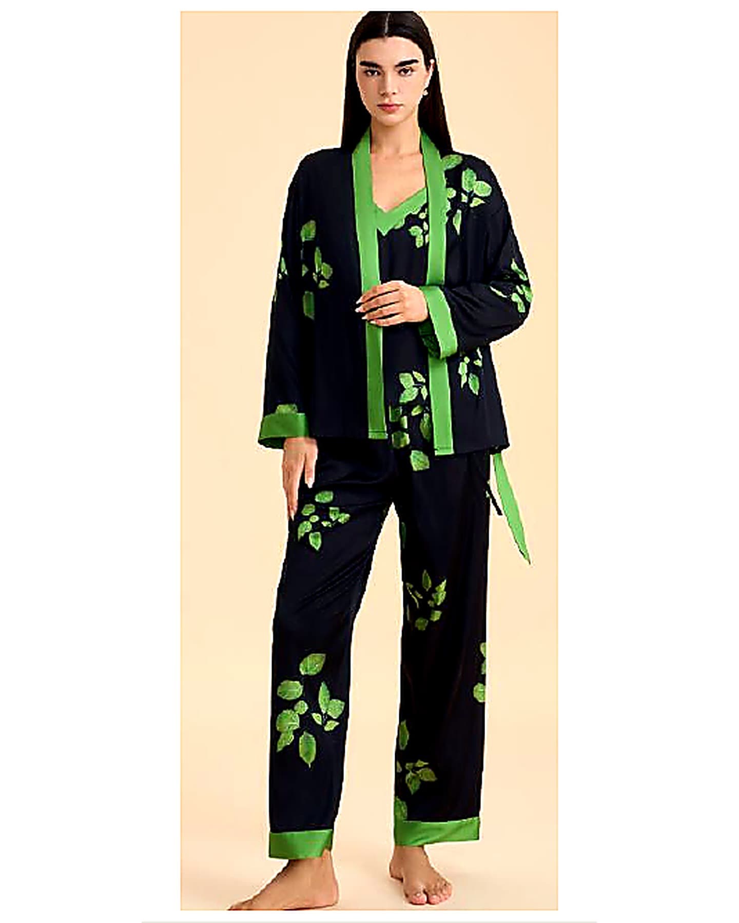Botanical Lace Trim Pajama Set pajamas and loungewear B2B development reference image