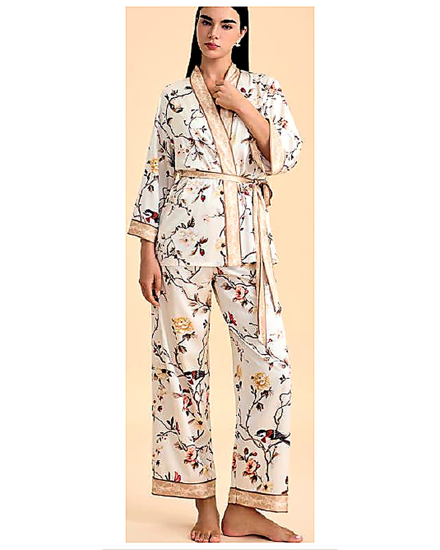 Satin Print Robe Set pajamas and loungewear B2B development reference image