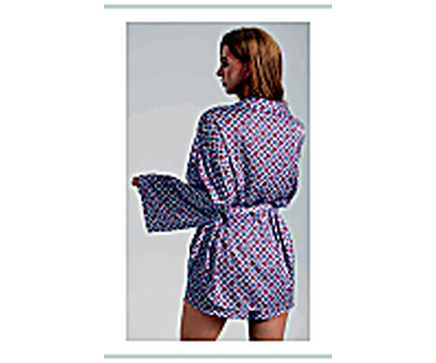 Textured Short Robe Set wearing and construction view 2