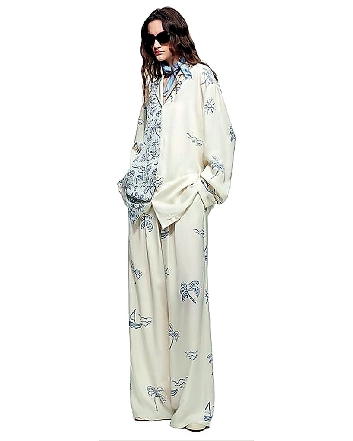 Printed Long Pajama Set pajamas and loungewear B2B development reference image