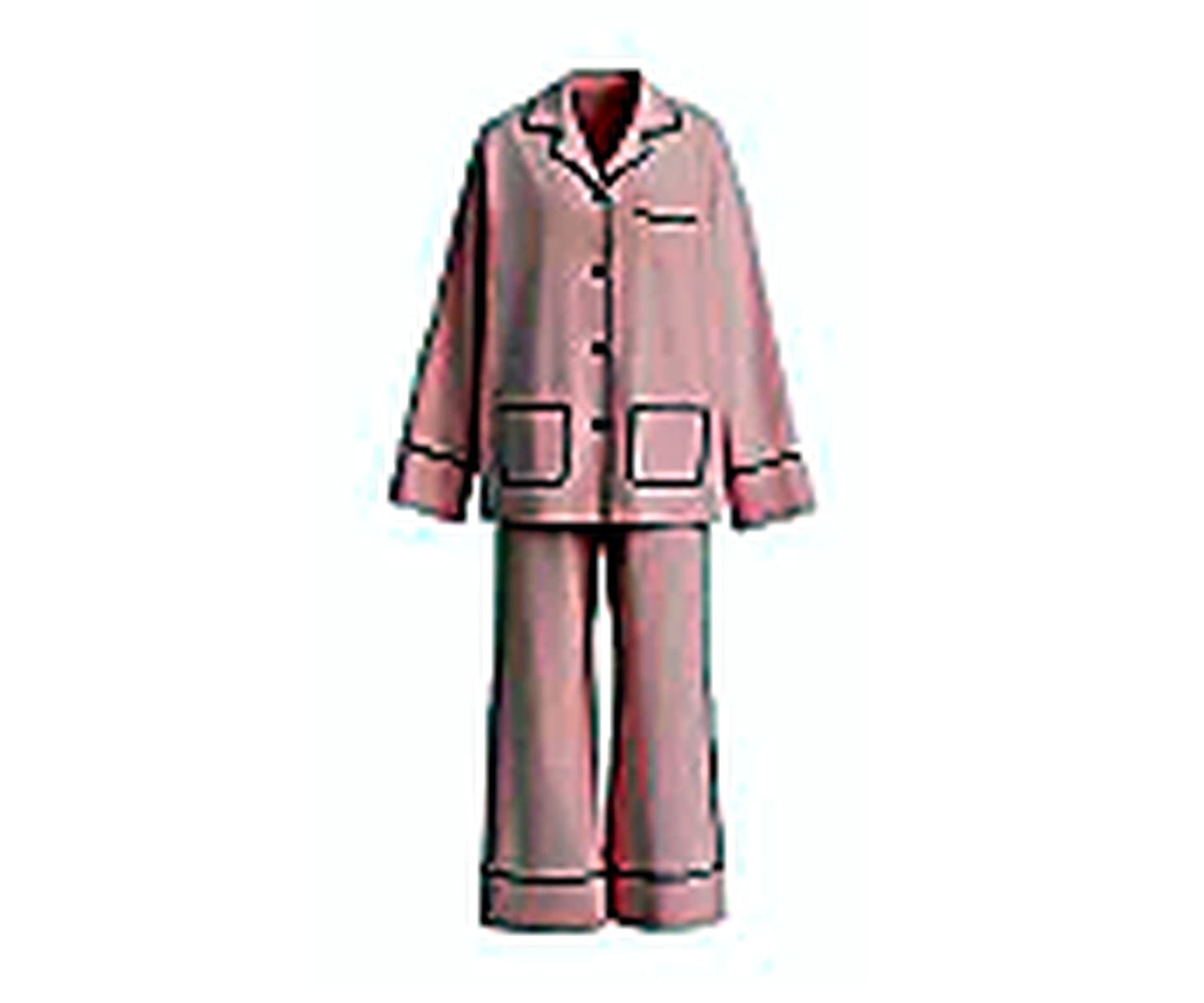 Lyocell Cotton Button Pajama Set wearing and construction view 3