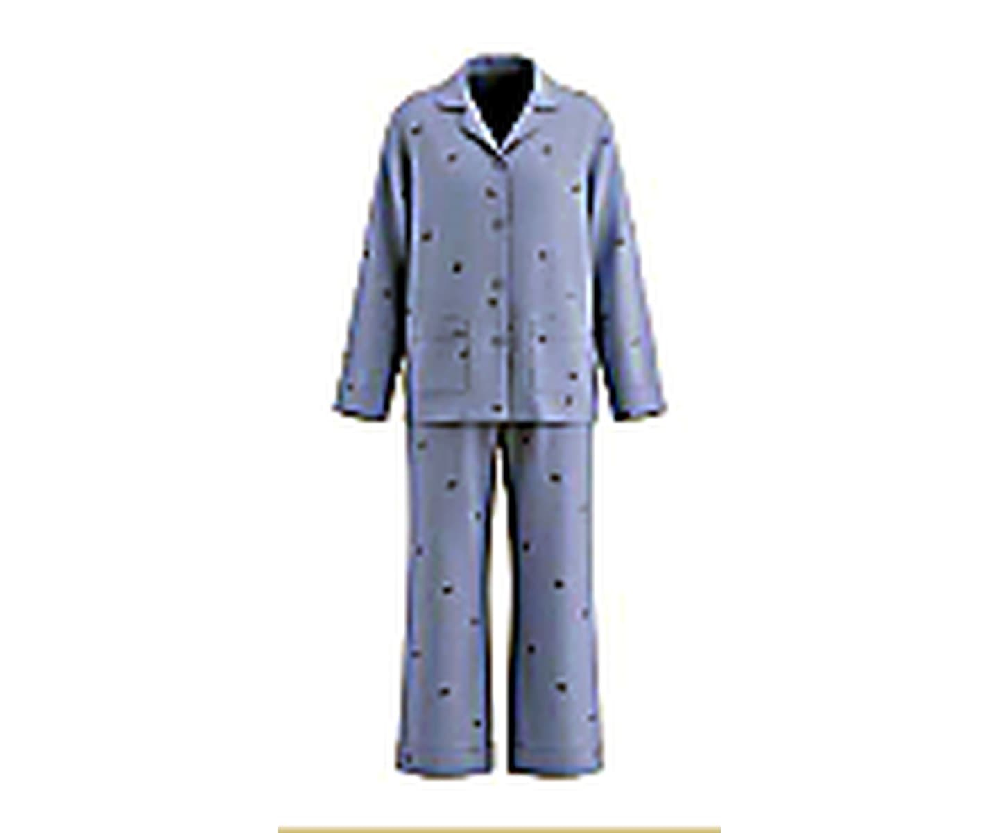 Sky Blue Cotton Pajama Set wearing and construction view 3