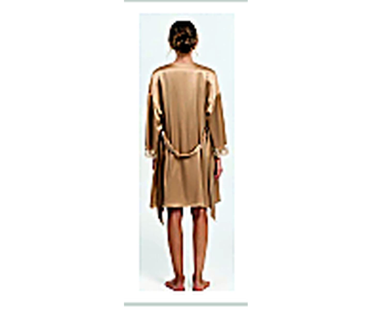 Silk Robe & Nightdress Set wearing and construction view 2
