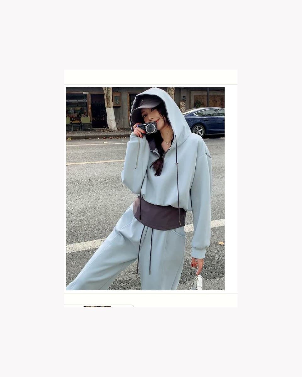 Blue Soft Lounge Set product reference for custom casual fashion manufacturing