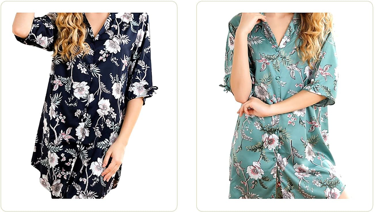 Printed button-front lounge shirt B2B development reference image