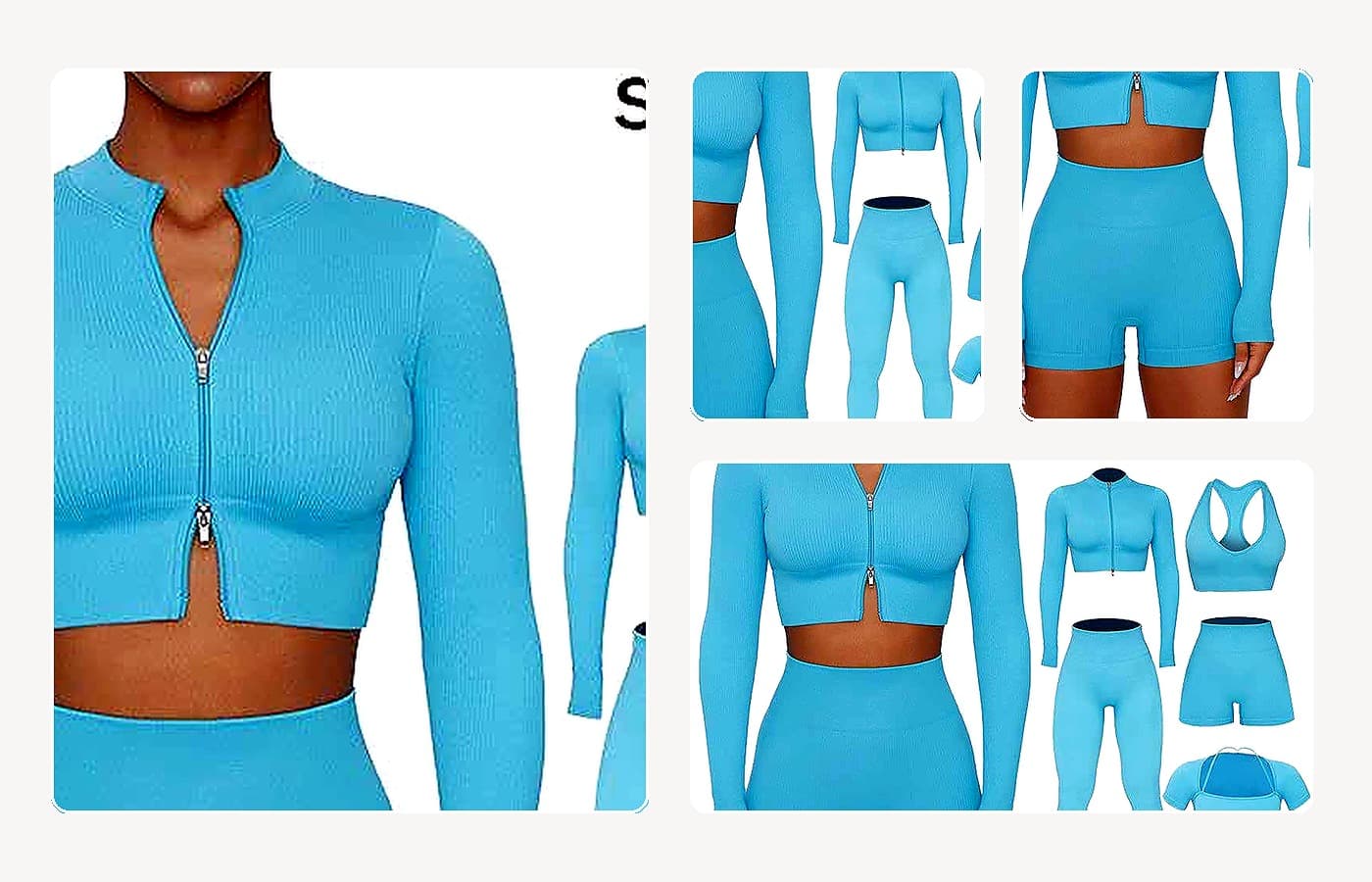 Six-Piece Seamless Set wearing and construction view 1