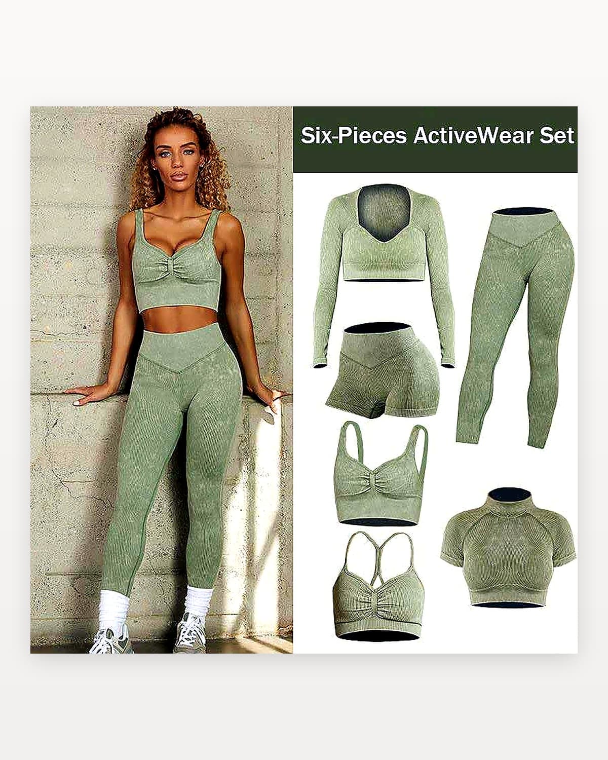 Six-Piece Activewear Set seamless activewear product reference for Yinshan B2B development
