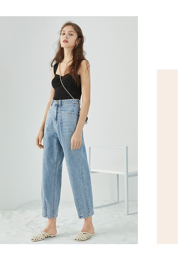 FKN-10 Button-Front Knit Camisole wearing and construction view 1