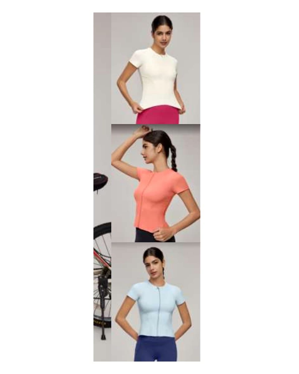 Custom Yoga Top DWY115087 wearing and construction view 1