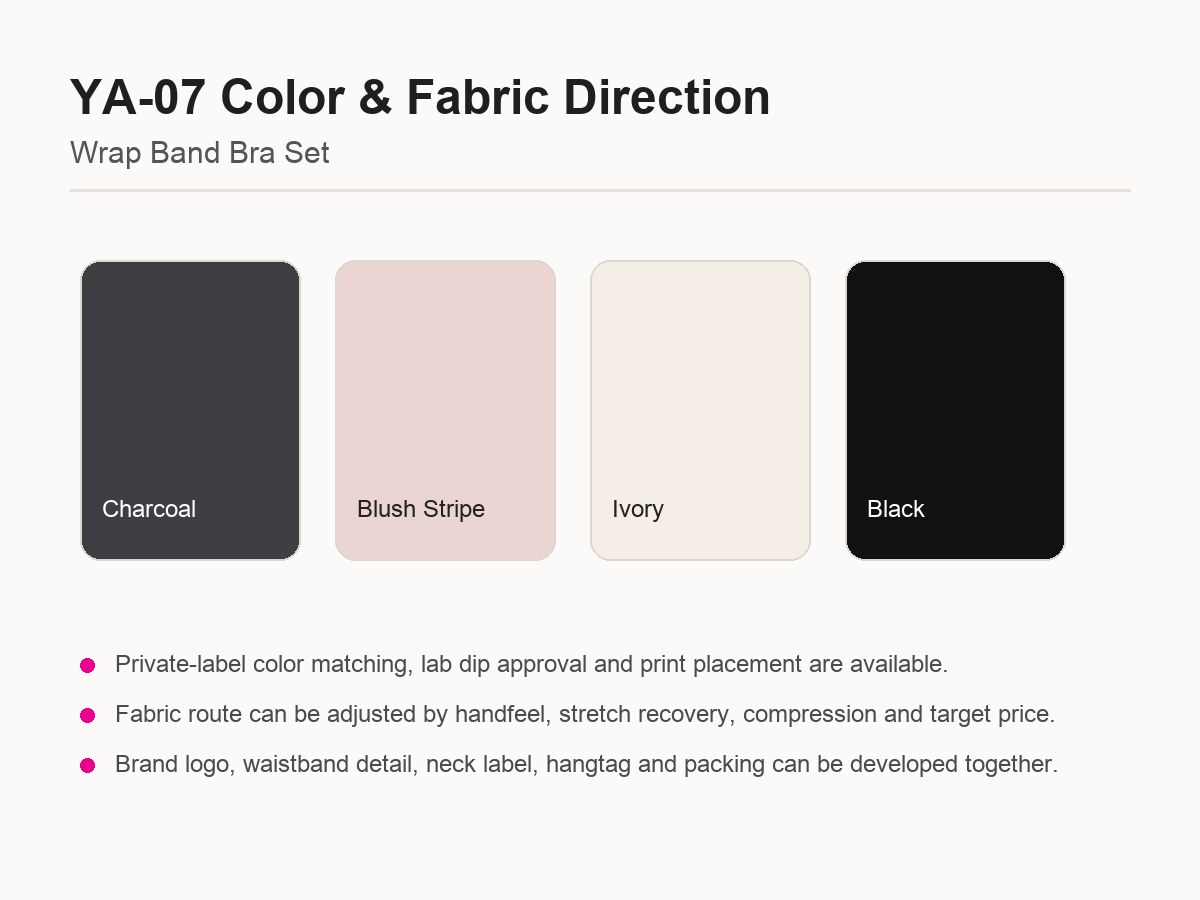 Wrap Band Bra ensemble fabric development image 2