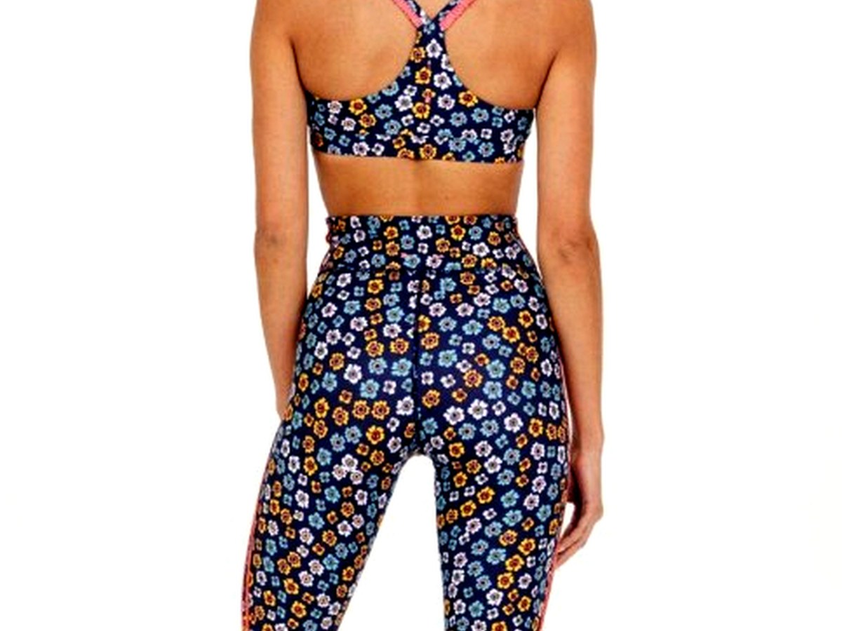 Floral Back-Strap Active ensemble wearing and construction view 1