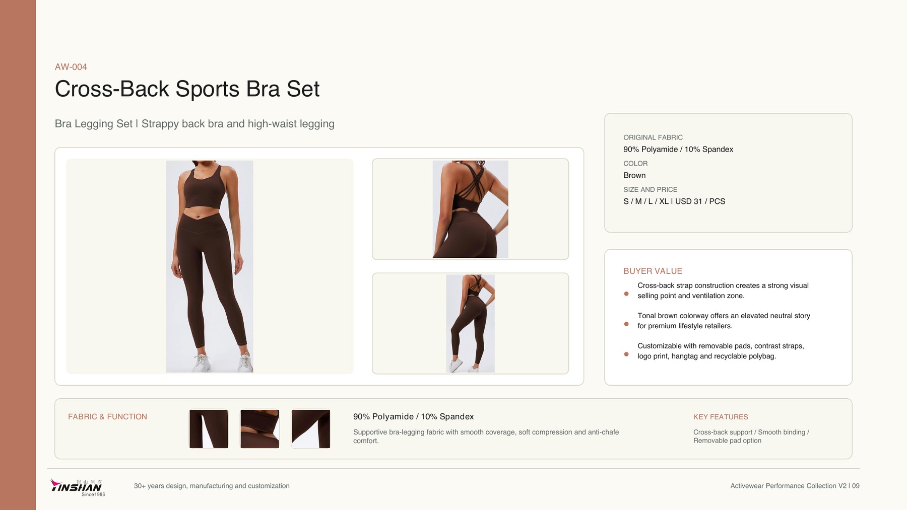 Cross-Back Sports Bra Set wearing and construction view 1