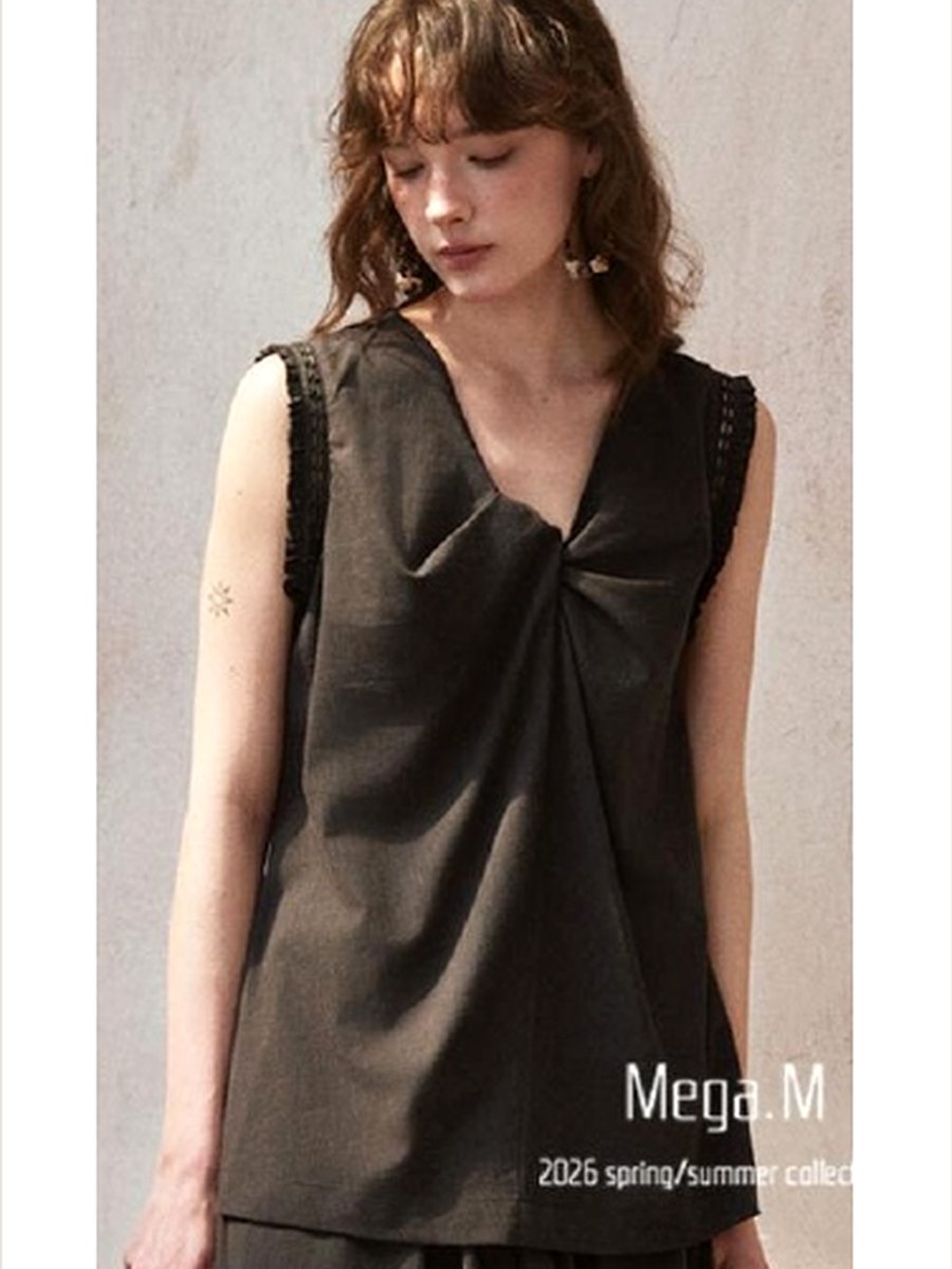 Draped Sleeveless Shell Top product photo from Yinshan Blouse Collection 2026