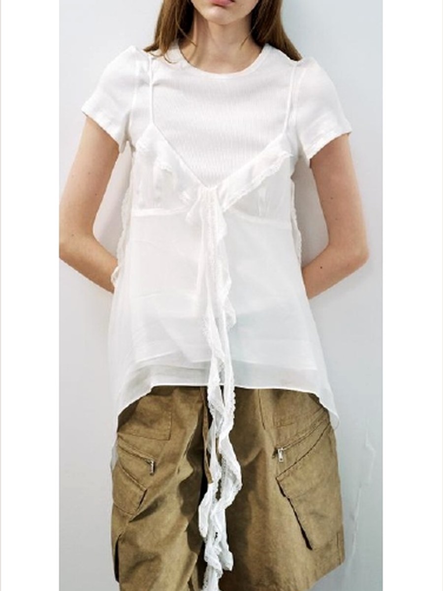 Viscose Tie-Front Overlay Blouse product photo from Yinshan Blouse Collection 2026