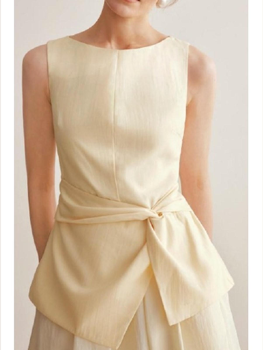 Viscose Sculpted Tie-Waist Top product photo from Yinshan Blouse Collection 2026