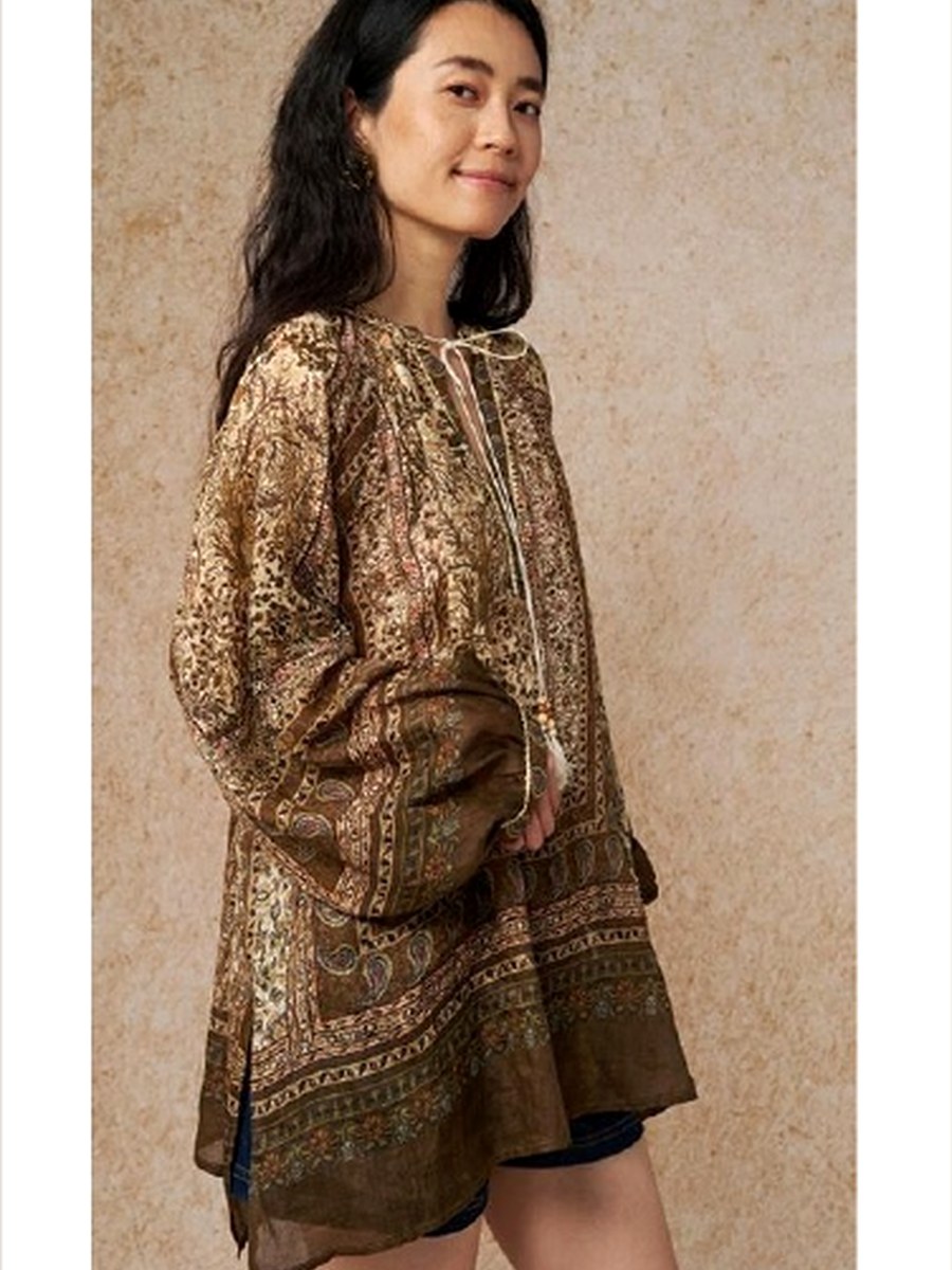 Printed Linen Tunic Blouse product photo from Yinshan Blouse Collection 2026