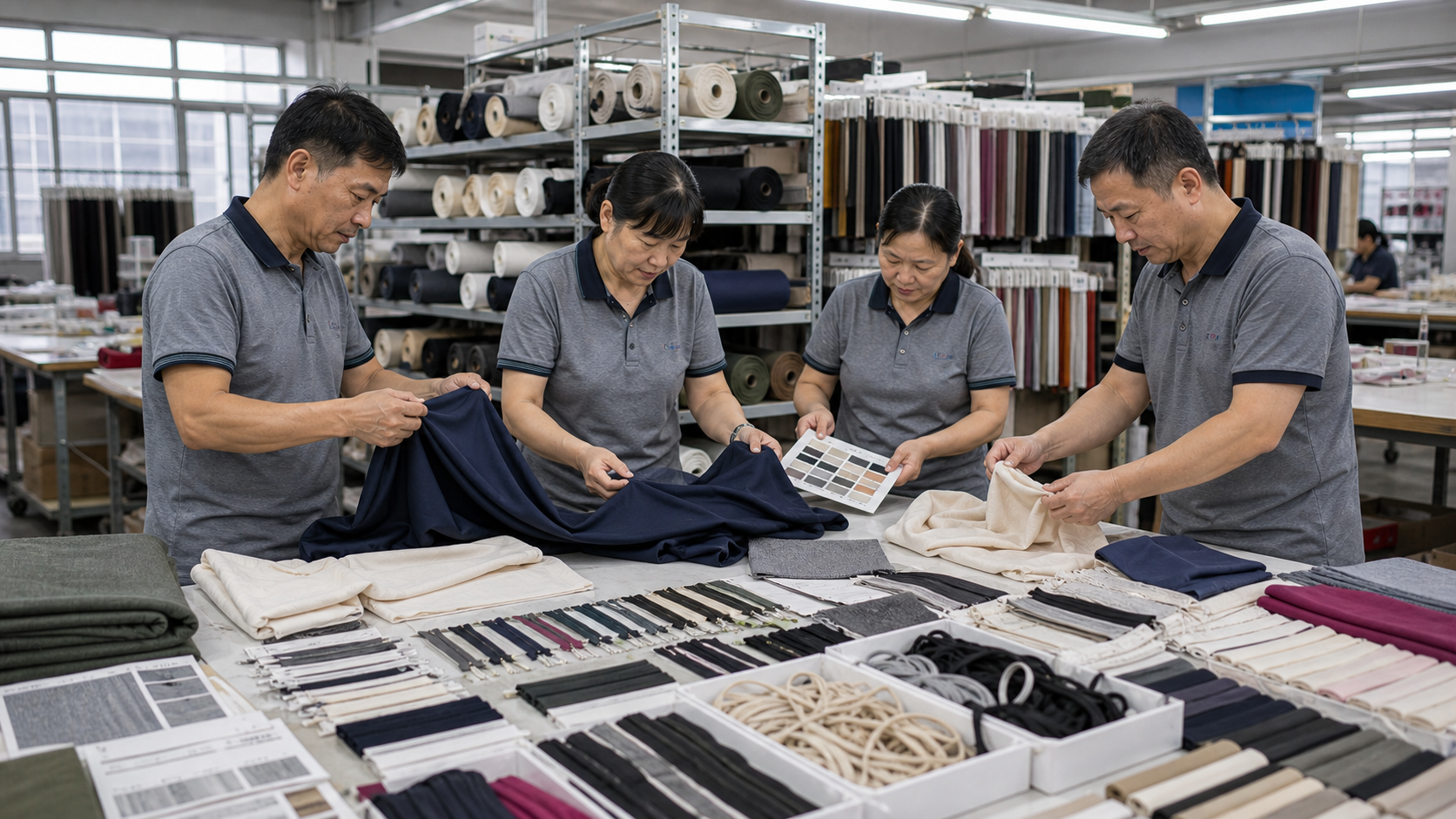 Yinshan Fashion fabric and trim room for apparel manufacturing