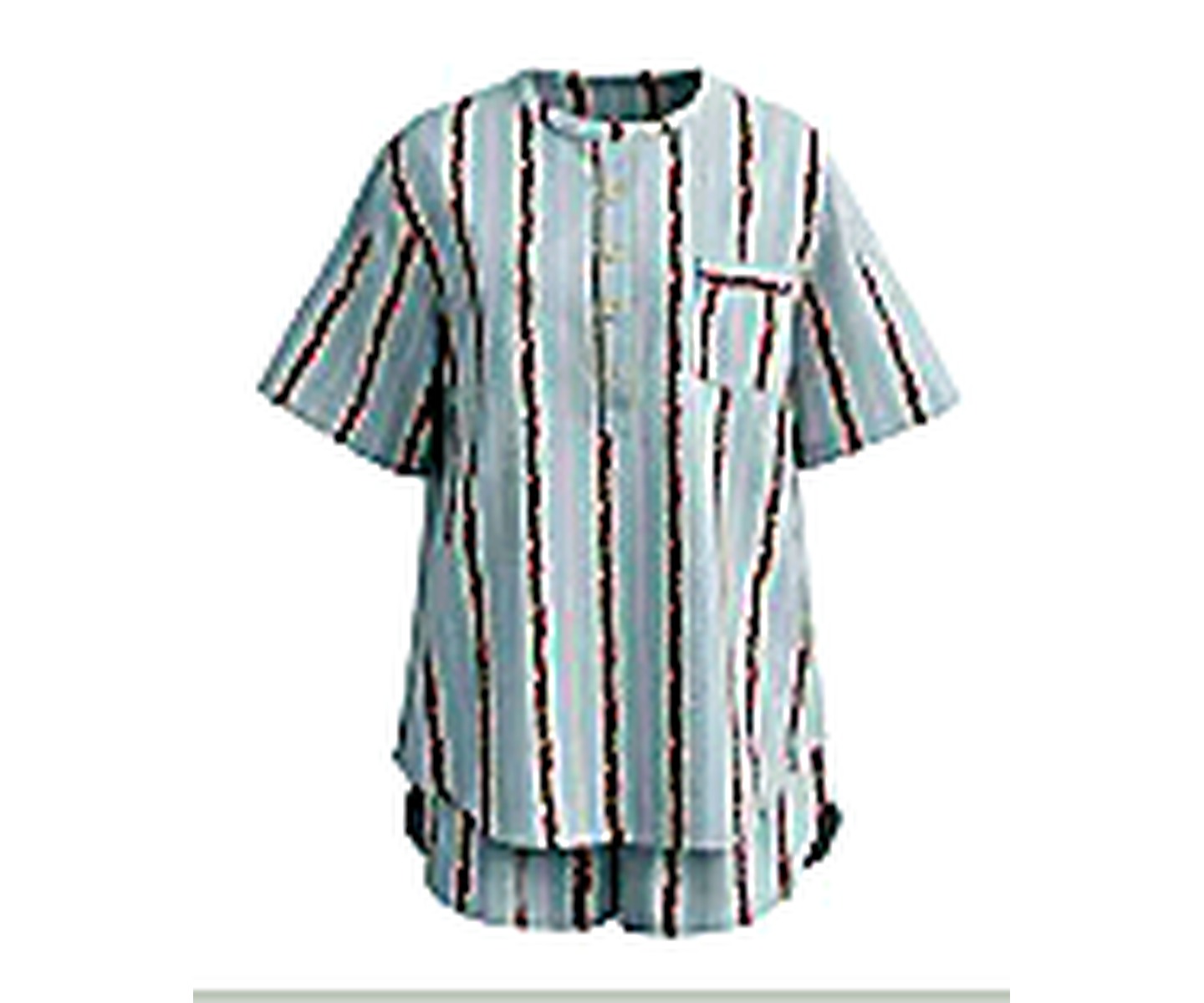 Cotton Stripe Short Set wearing and construction view 3