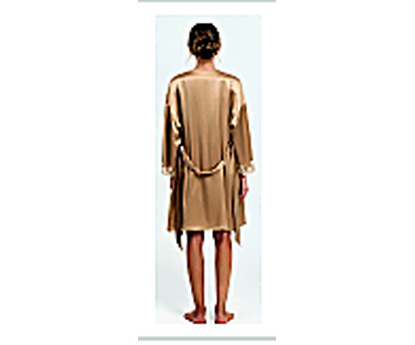 Silk Robe & Nightdress Set wearing and construction view 2