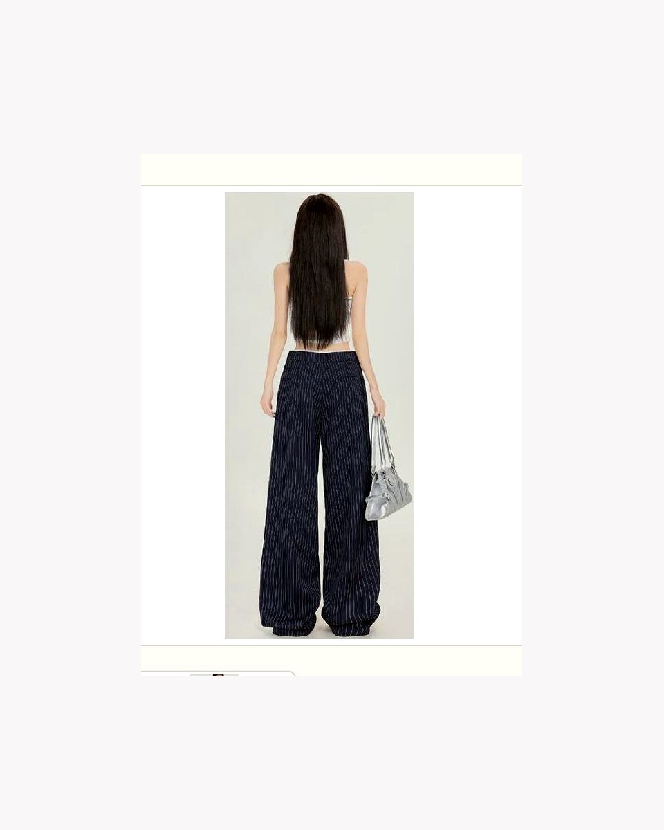 Navy Stripe Wide Pant product reference for custom casual fashion manufacturing