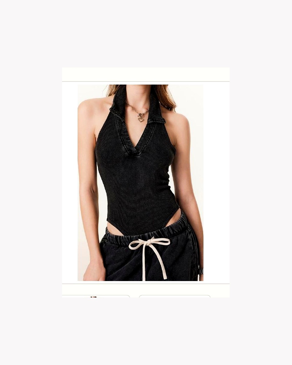 Halter Knit Bodysuit product reference for custom casual fashion manufacturing