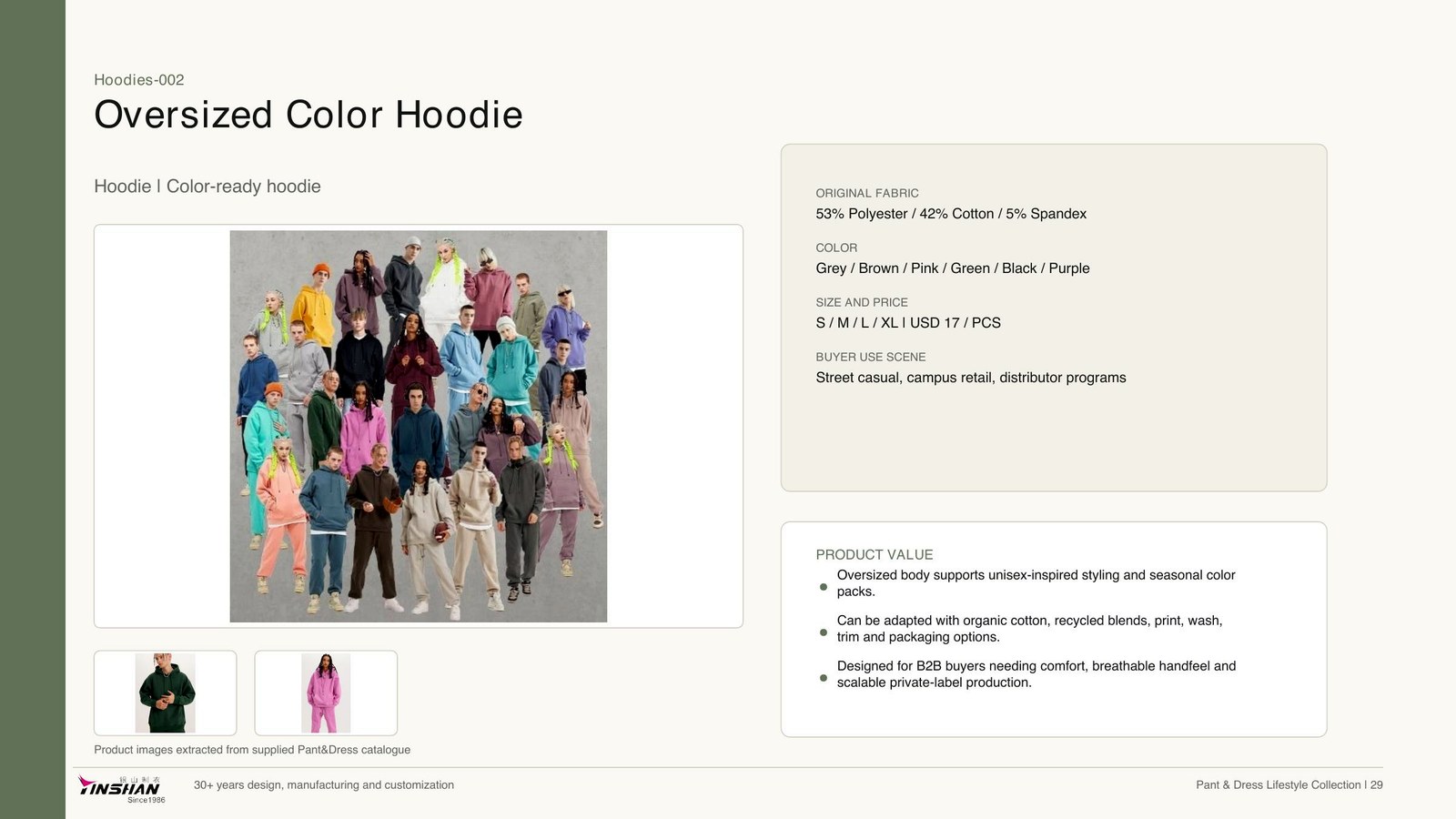 Oversized Color Hoodie main development reference