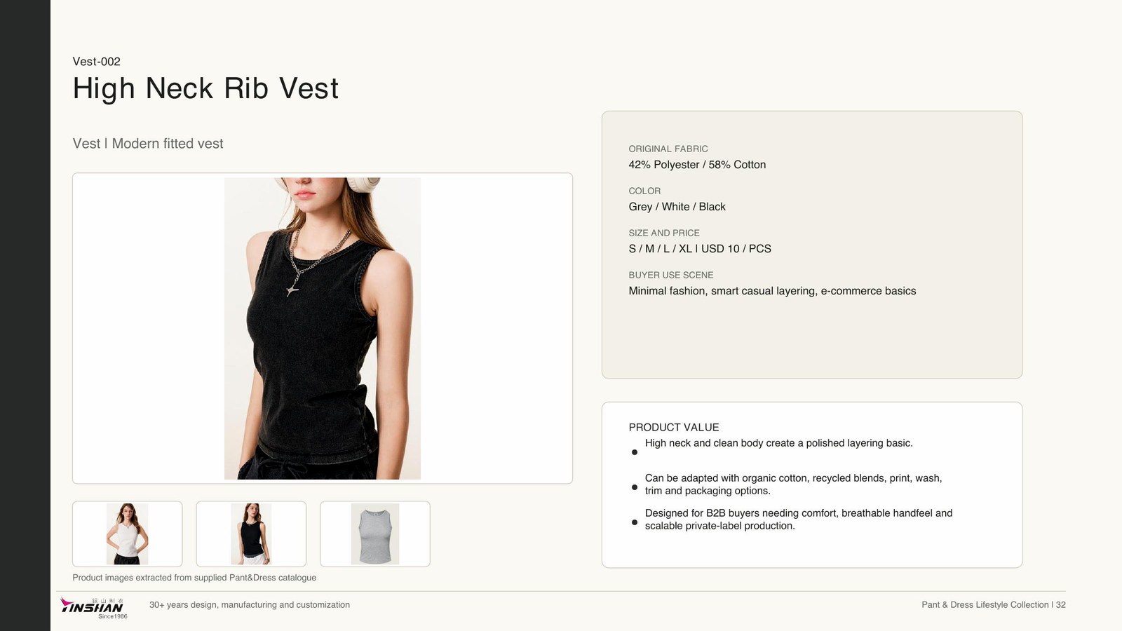 High Neck Rib Vest main development reference
