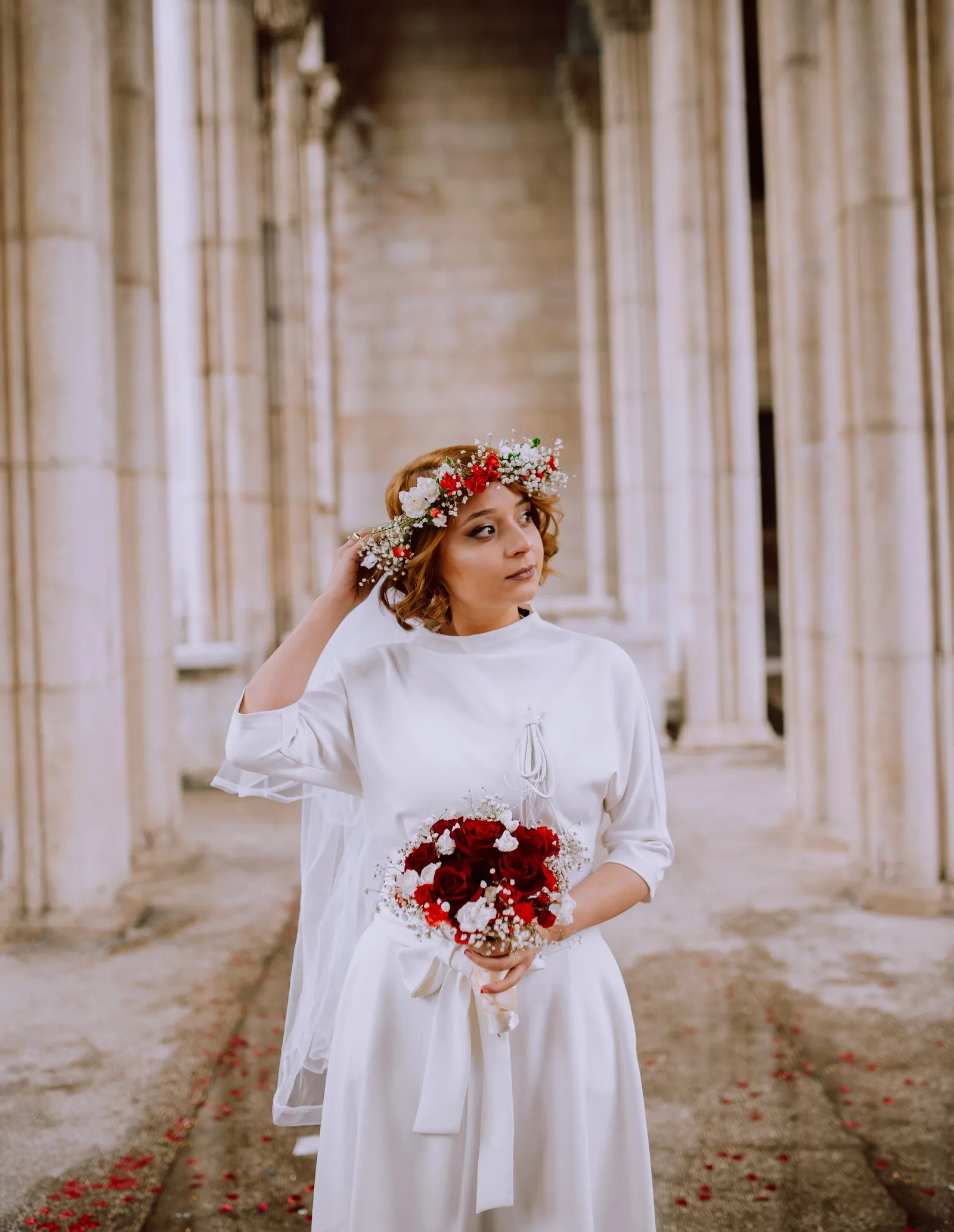White off-shoulder dress used as a fit and silhouette-development reference