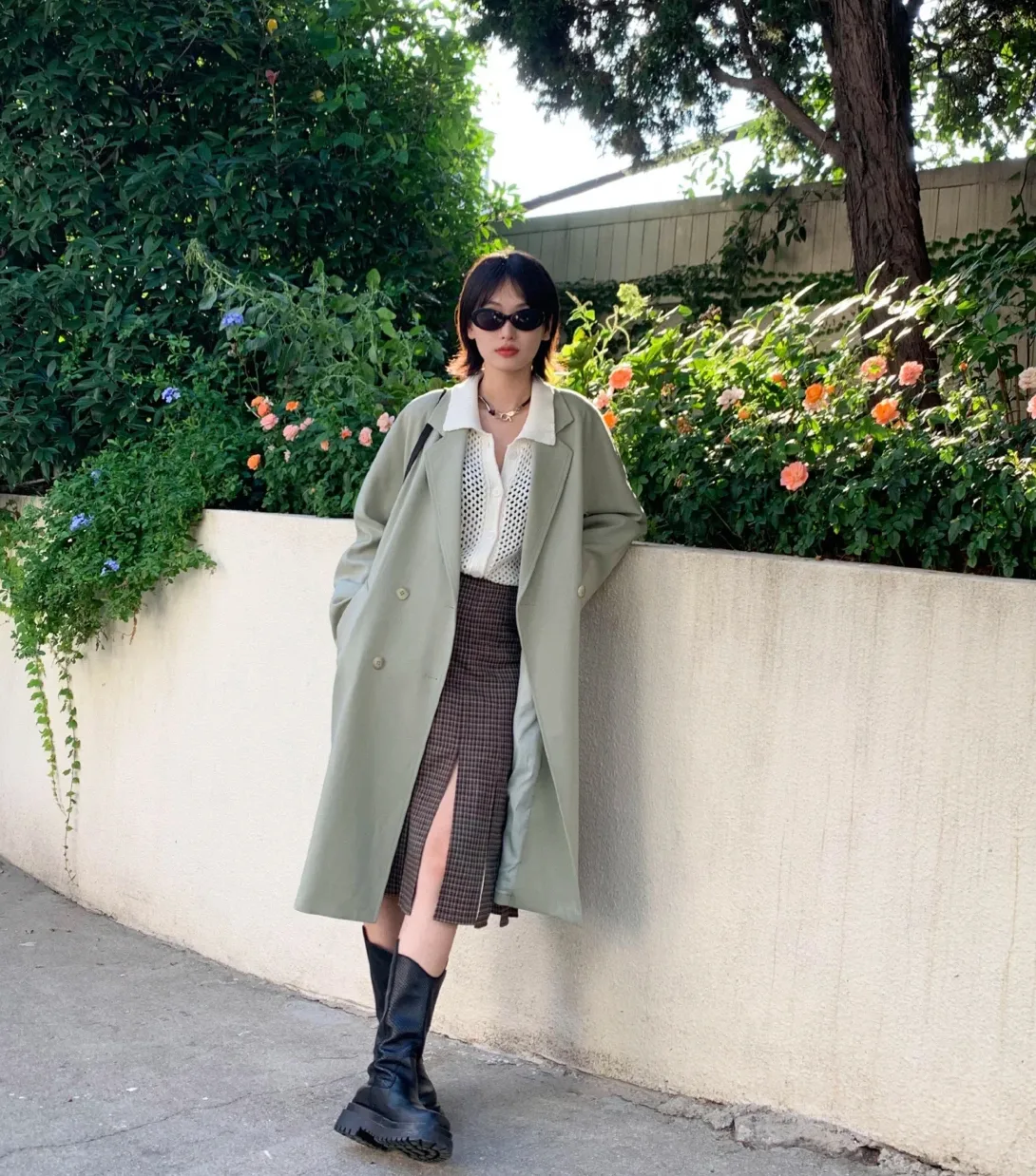 Grey-green outerwear used as a sage green color reference for apparel collection development