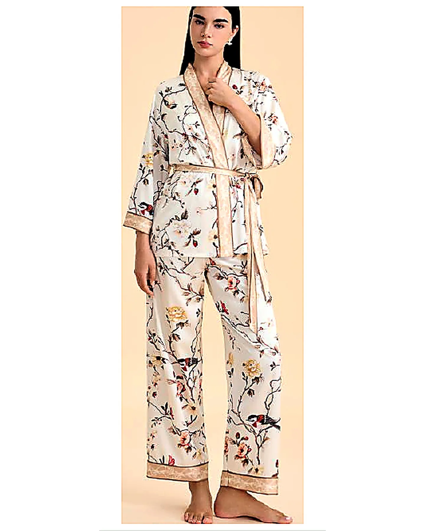 Satin Print Robe Set pajamas and loungewear B2B development reference image