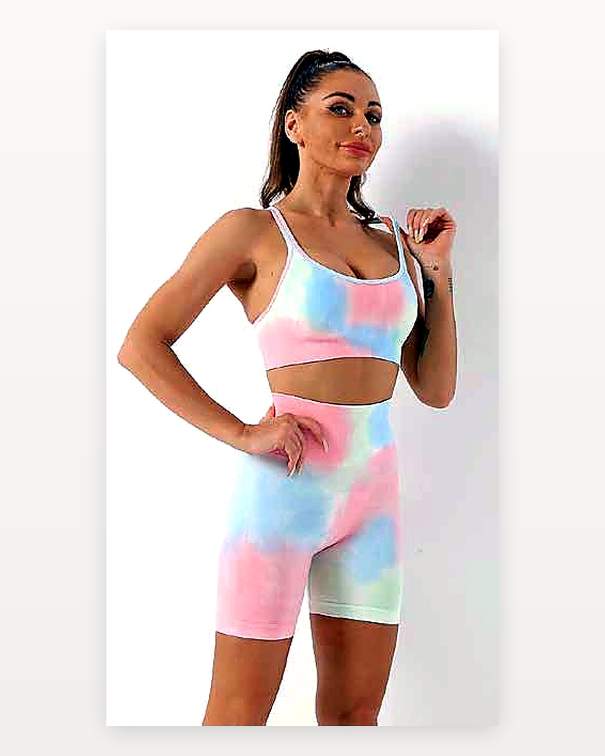 Printed Seamless Bra Short Set seamless activewear product reference for Yinshan B2B development