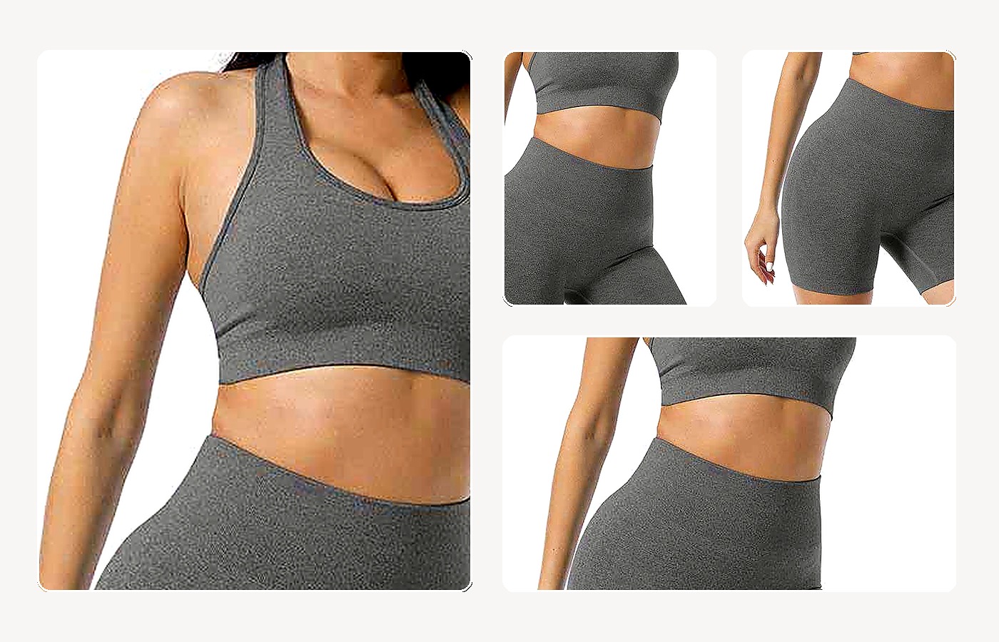 Strappy Back Active Set wearing and construction view 1