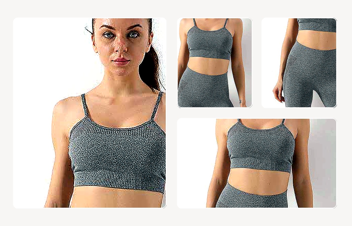 Classic Seamless Bra Short Set wearing and construction view 1