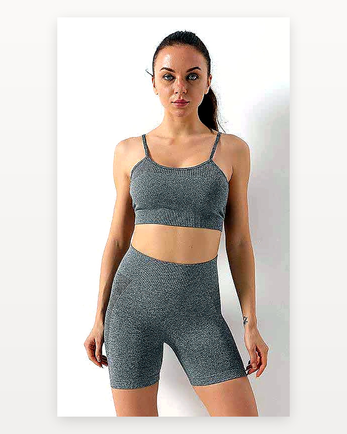 Classic Seamless Bra Short Set seamless activewear product reference for Yinshan B2B development