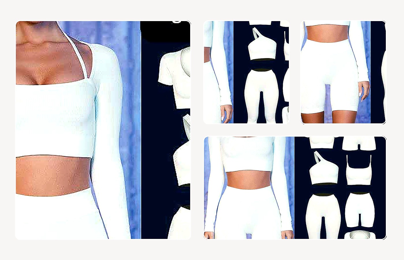 Yoga Seven-Piece Set wearing and construction view 1