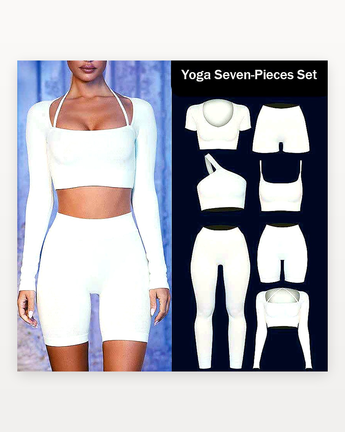 Yoga Seven-Piece Set seamless activewear product reference for Yinshan B2B development